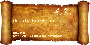 Arnold Kerubina névjegykártya